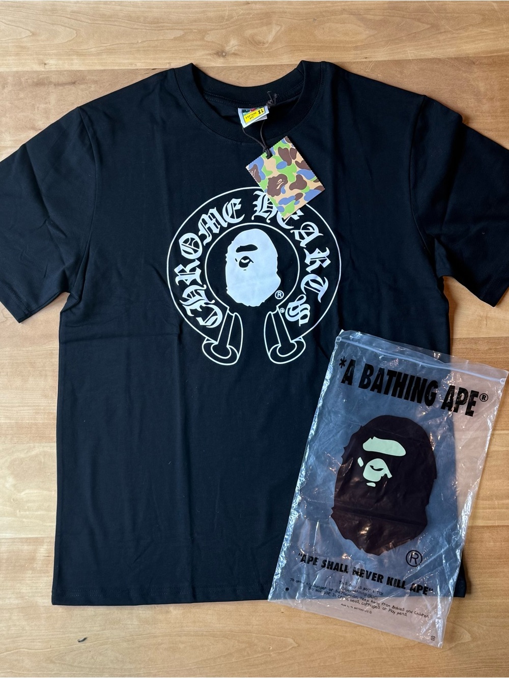Chrome Hearts x A Bathing Ape Black Graphic Tee Size:… - Gem